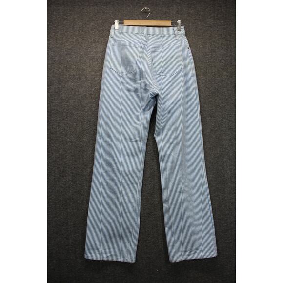 Abercrombie & Fitch Curve Love 27 4R 90s relaxed fit jean blue white stripe - Picture 2 of 6